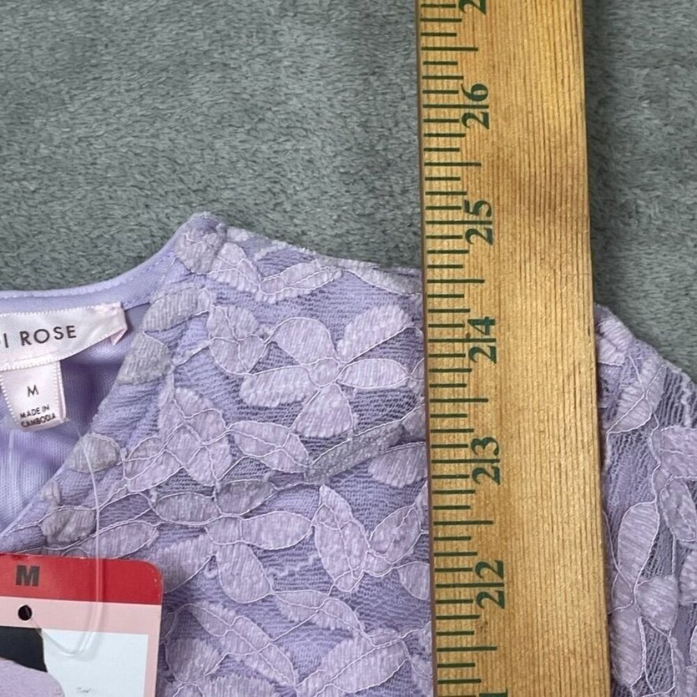 Teddi Rose Womens Lace Short Sleeve Top Medium Purple d0167 - Picture 5 of 9
